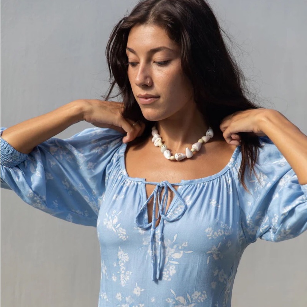 Blue Cottage-core spring dress